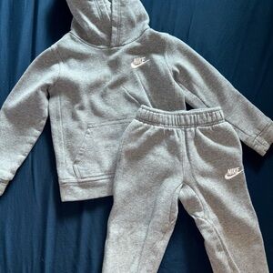 Nike Kids Gray Sweatpants and Hoodie Set